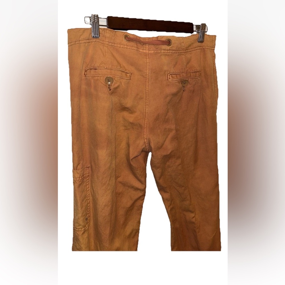 Hei Hei Anthropologie Orange Drawstring Linen Cotton Blend Pants Size 8 EUC - Picture 7 of 8